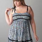 PLUS SIZE BABYDOLL/TEDDY CACIQUE SHEER ZEBRA PRINT 26/28