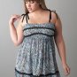 PLUS SIZE BABYDOLL/TEDDY CACIQUE SHEER ZEBRA PRINT 26/28