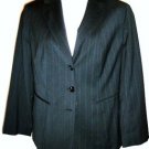 PLUS SIZE JACKET CAREER ANN KLEIN STRETCH BUTTON CLOSE BLACK LINED SIZE 14W