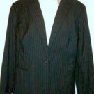 PLUS SIZE JACKET CAREER JONES NEW YORK ONE BUTTON CLOSE STRETCHED STRIPED 24W