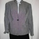 PLUS SIZE JACKET CAREER JONES NEW YORK  BUTTON CLOSE B&W STRETCH  24W