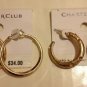 Lot 2 Charter Club Gold Tone Earrings Hoops Takeover June Bejeweled Hoop NWT