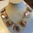 MACY'S Style & Co. Tri Tone DISC LONG Necklace GOLD SILVER COPPER TONE NWT