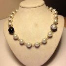 Anne Klein PIER 39 Faux Pearl & Jet Collar Necklace NWT NOS