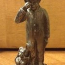 Vintage RICKER Handcrafted PEWTER Figurine 1990 CHRISTMAS The Gift of Love