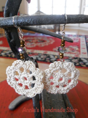 Flower crochet earring, Lace earring