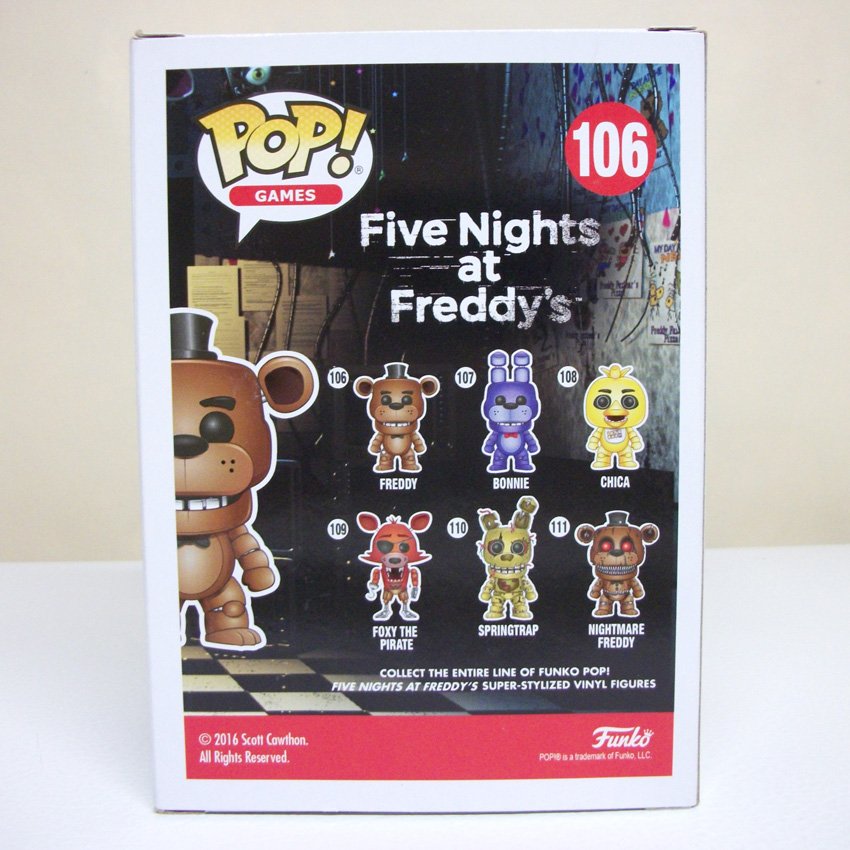 Funko Pop Freddy flocked 106 FNAF Five Nights at Freddys vinyl figure ...