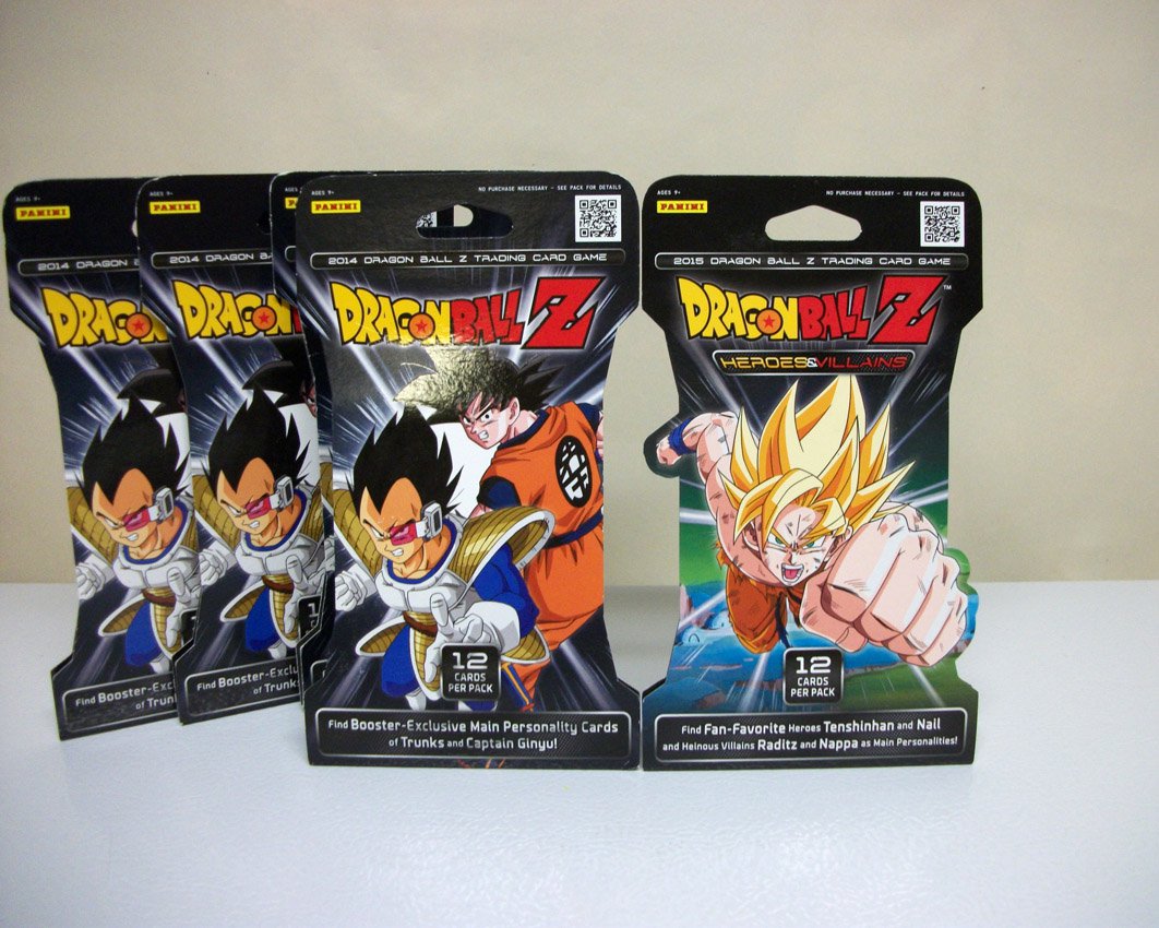 Dragon Ball Z 5 booster packs 2014 2015 CCG dragonball gaming 12 card ...