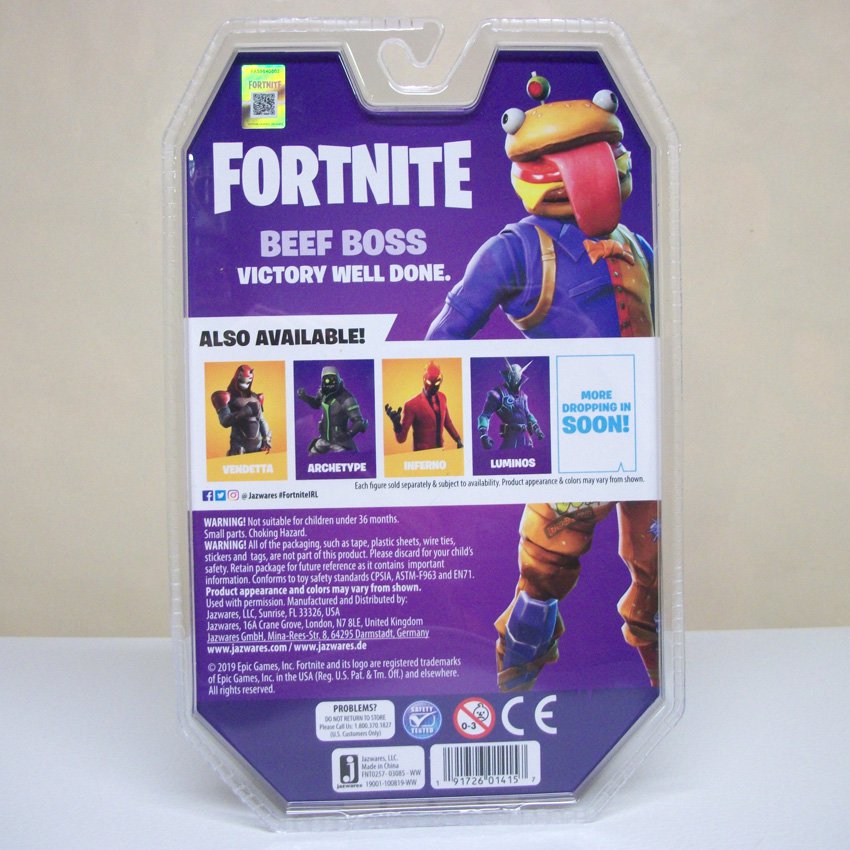 Fortnite Beef Boss solo mode 3.75" figure epic games burger head video