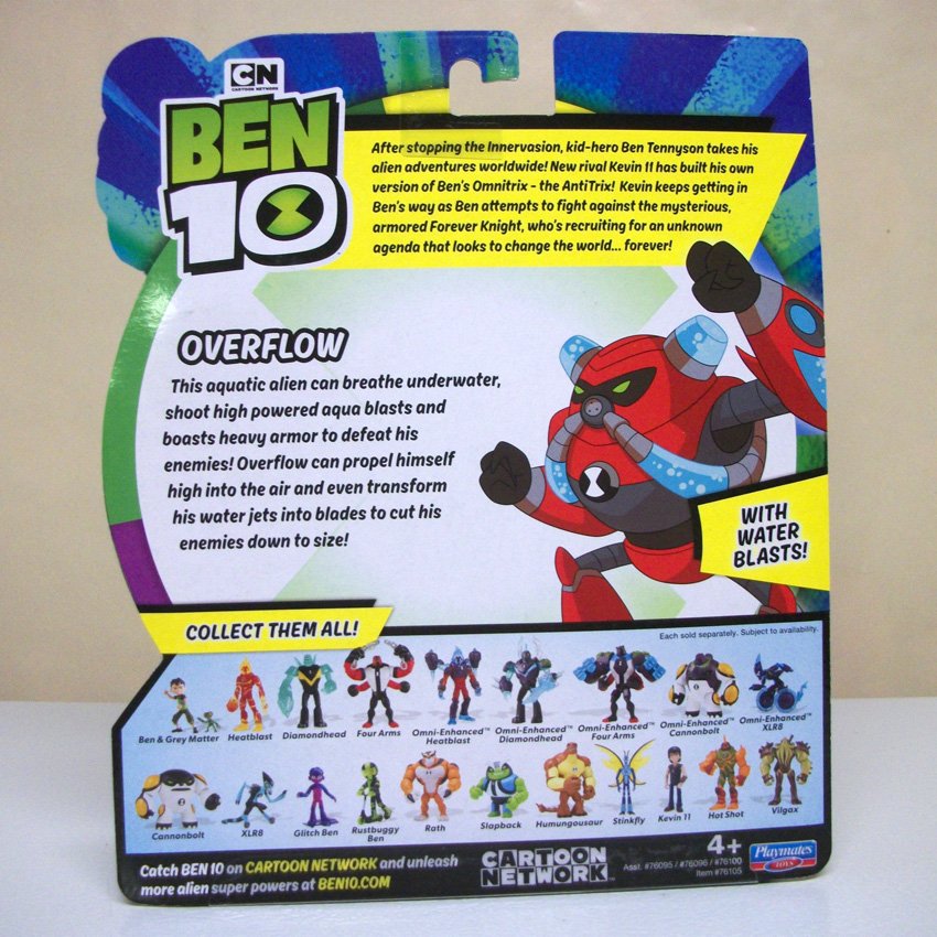 Overflow w/ water blasts Ben 10 alien red action figure Cartoon Network ...