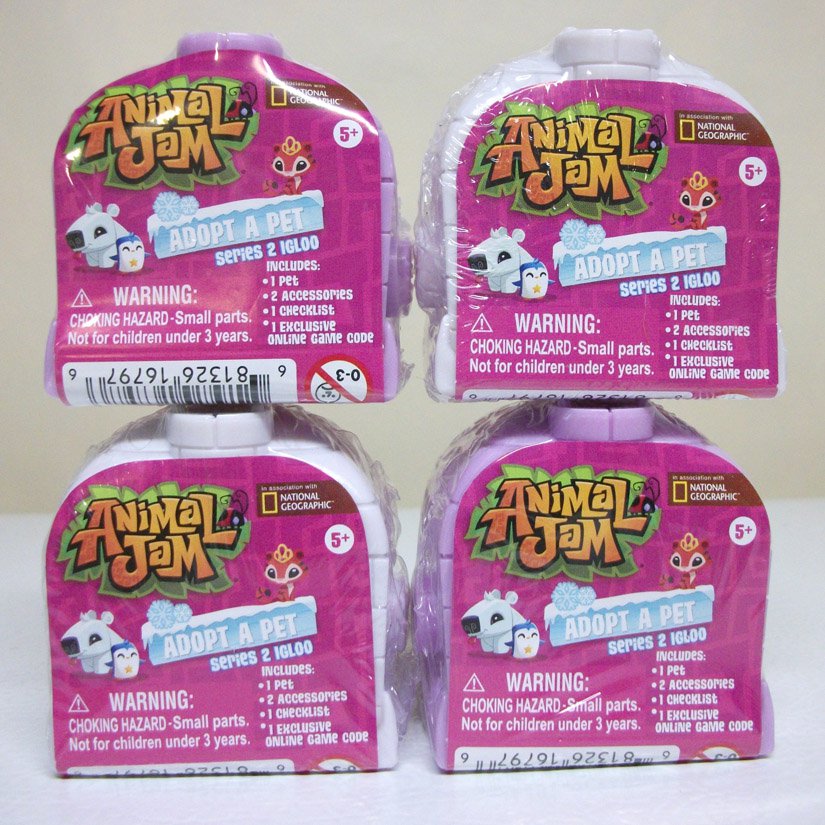 Animal Jam Lot of 4 Adopt A Pet mini figures Series 2 blind bag box