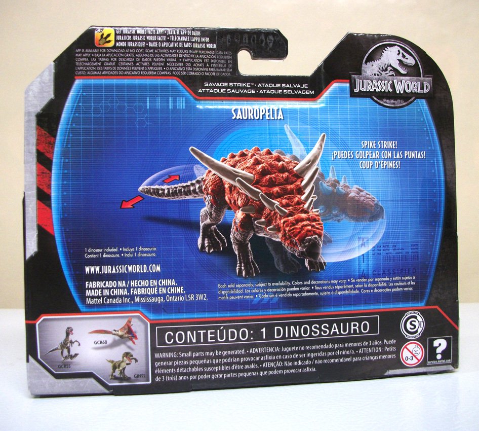 Jurassic World Dino Sauropelta Savage Strike Armored Dinosaur Red Spikes Park Jp Mattel 2019 