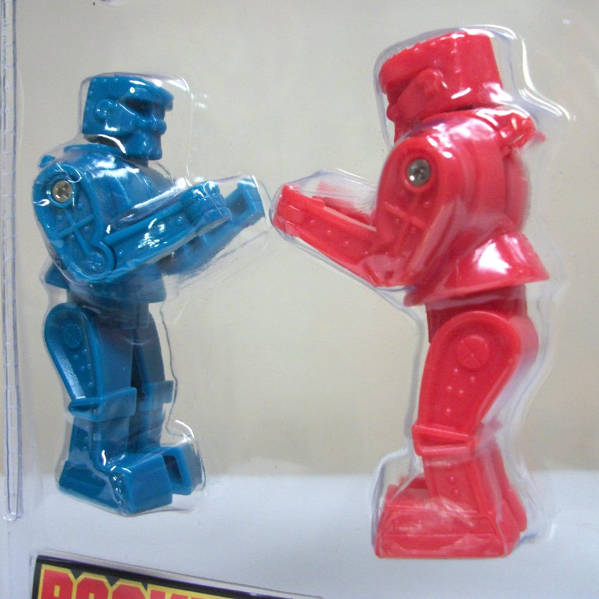 World's Smallest Rock Em Sock Em Robots mini set boxing red blue Super Impulse 2017