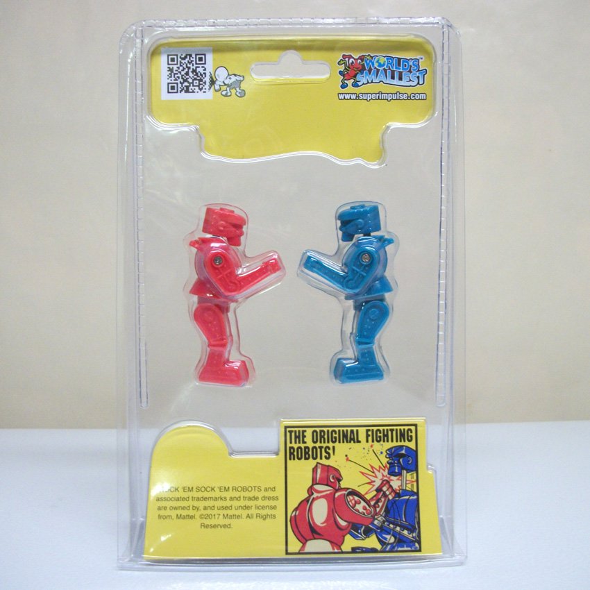 World's Smallest Rock Em Sock Em Robots mini set boxing red blue Super Impulse 2017