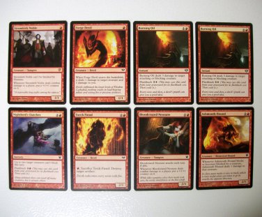 MTG 8 fire cards lot basic innistrad dark ascension red regular magic the gathering gaming 2011 2012
