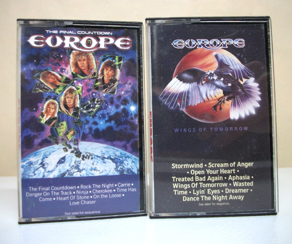 Europe lot of 2 tapes The Final Countdown Wings of Tomorrow rock cassettes Epic Records 1984 1986