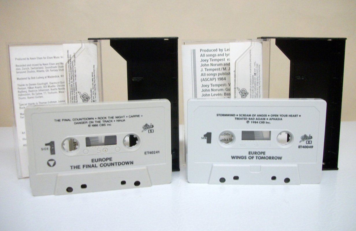 Europe lot of 2 tapes The Final Countdown Wings of Tomorrow rock cassettes Epic Records 1984 1986