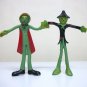 Vintage Vampire & Scarecrow bendy monsters lot of 2 red cloak horror toys china