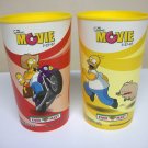 Simpsons Movie lot of 2 Squishee cups 7 eleven Slurpee homer bart spider pig kwik-e-mart 22 oz 2007