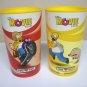 Simpsons Movie lot of 2 Squishee cups 7 eleven Slurpee homer bart spider pig kwik-e-mart 22 oz 2007