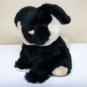 1988 Black & White Bunny Rabbit 9" plush stuffed animal doll vintage angora lemonwood asia ltd