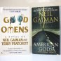 Neil Gaiman Lot of 2 American Gods Good Omens terry pratchett harper torch ace paperback novels