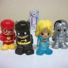 DC Ooshies lot of 4 Series 1 supergirl batman cyborg flash hologram titanium topper Jakks 2016