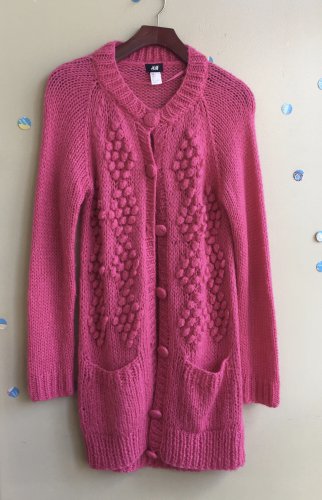 pink popcorn cardigan