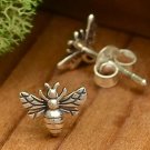 Sterling Silver Tiny Bee Post Earrings 6x8mm