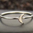 Sterling Silver Ring - Tiny Moon Ring