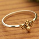Sterling Silver Ring - Tiny Bronze Bee Ring