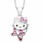 Hello Kitty Sterling Silver Enamel Ballerina Necklace