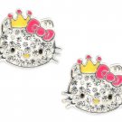 Hello Kitty Sterling silver Studs -Rhinestones