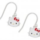Hello Kitty Sterling Silver Enamel Drop Earrings With Bow
