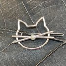 Cat Hair Clip with faux pearl- silver