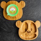 Bamboo plate with suction base - Teddy Bear