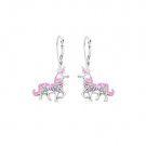 Chanteur Pink Unicorn with Multi Crystals Leverback Earring