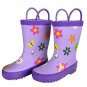 Foxfire for Kids Lavender Rubber Boots with Flowers Size 2
