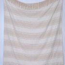Spura Home 100% Cotton Beige Strip Style 50"X60" Traditional Throw