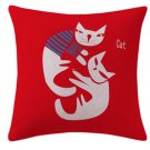 Cat silhouette with Meow caption pillow