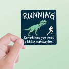 Running Dinosaur Sticker - Funny T-Rex Decal for Laptop by Sentinel Supply Stickers & Gifts