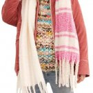 Free People Petal Gemini Pink Plaid Blanket Oversized Scarf Accessory Free People Petal Gemini Pink Plaid Blanket Oversized Scarf Accessory