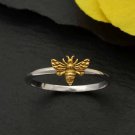 Nina Designs Sterling Silver Ring - Tiny Bronze Bee Ring
