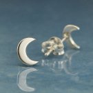 Nina Designs Sterling Silver Crescent Moon Post Earrings 7x5mm