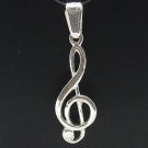 STERLING SILVER PENDANT 925 TREBLE CLEF CHARM NEW PE000483 SOLID EMPRESS