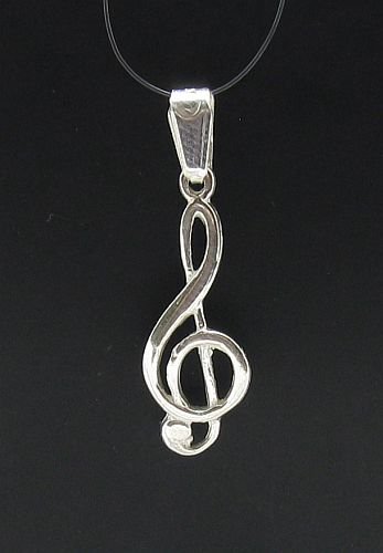 STERLING SILVER PENDANT 925 TREBLE CLEF CHARM NEW PE000483 SOLID EMPRESS