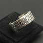 STERLING SILVER RING BAND BRICKS SOLID 925 NEW SIZE G - V