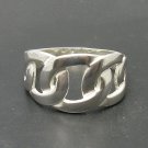 STYLISH STERLING SILVER RING LINKS 925 SIZE H - V NEW
