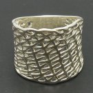 STERLING SILVER RING SOLID 925 BAND MESH NEW SIZE H - V