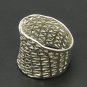 STERLING SILVER RING SOLID 925 BAND MESH NEW SIZE H - V